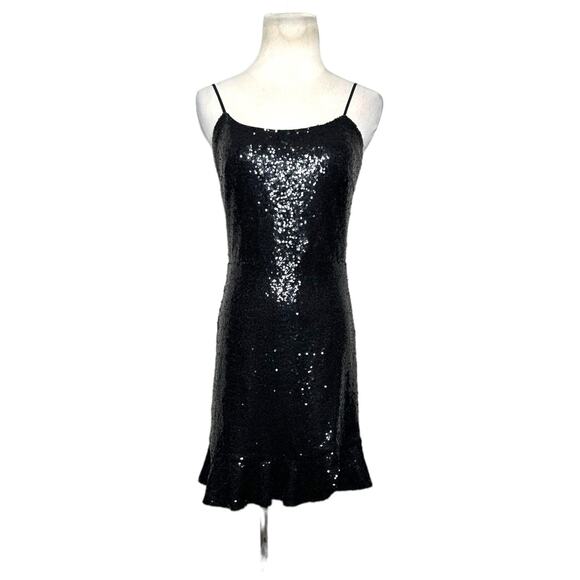 Aqua black sequin sleeveless  mini dress size M - Picture 1 of 14